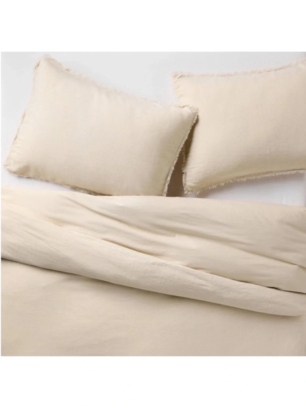 NWT King Heavyweight Linen Blend Duvet Cover & Sham Set Natural - Casaluna